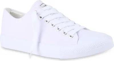 Produktbild von VAN HILL Herren Sneakers Low Sportliche Canvas Freizeit Schuhe 811442, Farbe: All Weiß Lucky, Größe: 43