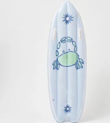 Produktbild von SUNNYLIFE aufblasbares Surfboard Krabben Print hellblau 50 x 150 x 30 cm