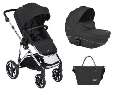 Produktbild von Kikkaboo Kinderwagen Thea 2 in 1 Babywanne, Wickeltasche, Fußabdeckung, Korb schwarz