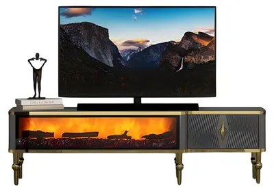 Immagine prodotto di Mobile da soggiorno Credenza TV Caminetto decorativo Caminetto elettrico Design moderno e senza tempo