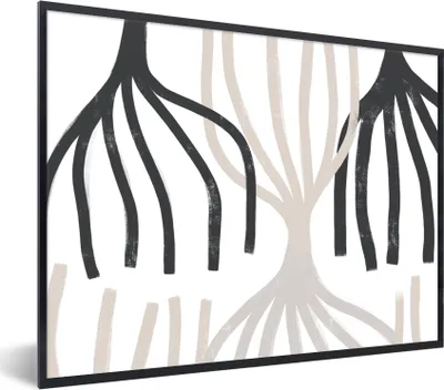Produktbild von MuchoWow® Gerahmtes Poster Linie - Pastell - Abstrakt - Muster 80x60 cm - Poster mit Schwarzem Bilderrahmen Wandposter Rahmen Foto Bilder - Schwarzem - Mit Gestell