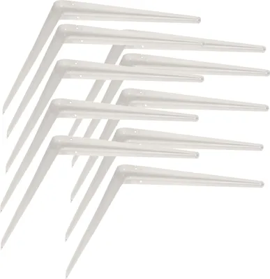 Productafbeelding van KOTARBAU® Set van 10 plankhouders, plankhouders voor wandmontage (wit, 400 x 350 mm)