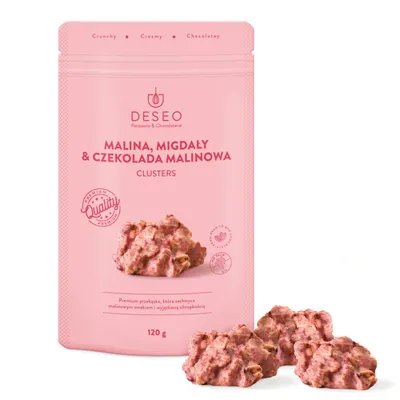 Zdjęcie produktu dla Clusters Malina, Migdały & Czekolada Malinowa DESEO