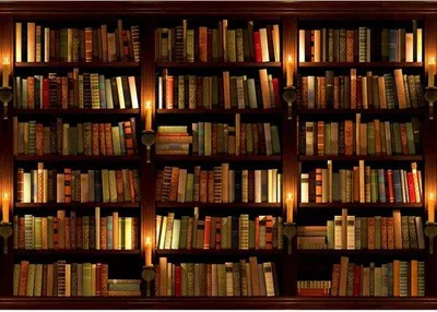 Image de Unyqoos® Papier peint non tissé, motif bibliothèque – 352 x 250 cm, couleur marron, décoration murale photoréaliste pour salon et chambre