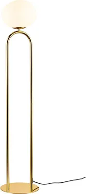 Zdjęcie produktu dla Lampa podłogowa Shapes E27 mosiądz / opal biały
