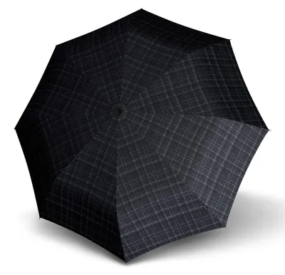 Image de Knirps parapluie canne parapluie T.772 Long Automatic Men's Prints Check gris foncé