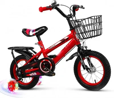 Imagen del producto de Bicicleta infantil de 14 pulgadas, apta para niños a partir de 3 años, con ruedas de apoyo y sistema de freno trasero
