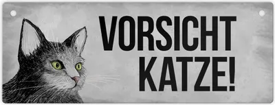 Produktbild von Vorsicht Katze Metallschild XL