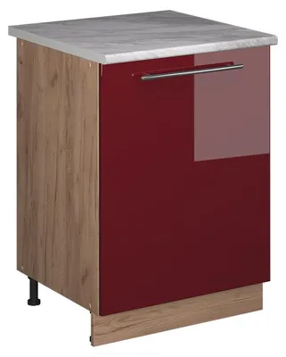 Immagine prodotto di Mobile lavello cucina Vicco Fame-Line Bordeaux lucido/Rovere dorato 60 cm, Model 63382