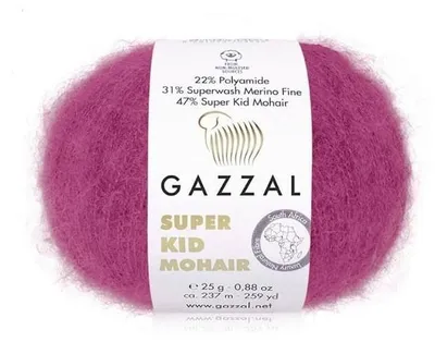 Produktbild von Wolle Gazzal Super Kid Mohair 64415 piwonia - Stricken & Häkeln