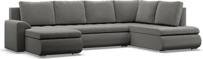 Produktbild von U-Sofa mit Schlaffunktion Foresta, Ottomane, Hellgrau
