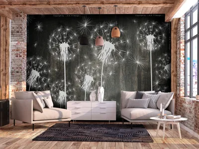 Produktbild von Vlies Fototapete Blumen 400x280 cm Tapeten Wandtapete XXL Pusteblume schwarz b-A-0586-a-a
