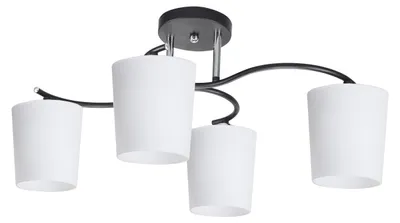 Image de Plafonnier moderne ESNYR - 4xE27, 40W, chromé / noir / blanc