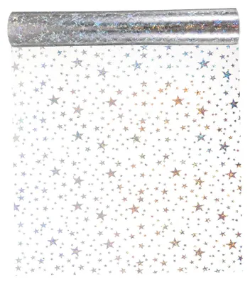 Produktbild von Transparente PVC-Folie mit Sternenmotiv 20cm x 120cm Dünne Dekorationsfolie für Taschen, Schuhe, Koffer, Nähprojekte und Handwerksarbeiten