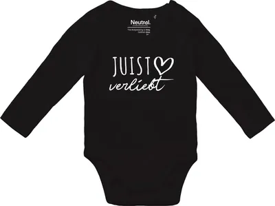 Produktbild von Huuraa Baby Body Juist verliebt 74 Black  Baumwolle Fairtrade Langarmbody Geschenkidee