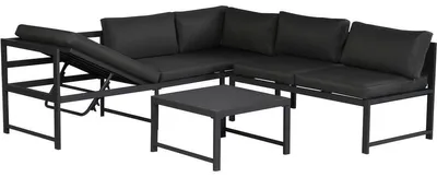 Produktbild von Gartenmöbelset aus Metall "Etna" - 6 Sitzplätze - Grau