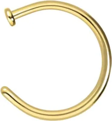 Produktbild von Nasenpiercing, Nasenstecker Chirurgenstahl Nasenring offen PLATTE Gold Innendurchmesser: 9mm + Stabstärke: 1mm