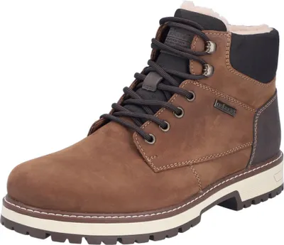 A single brown boot is shown against a white background.