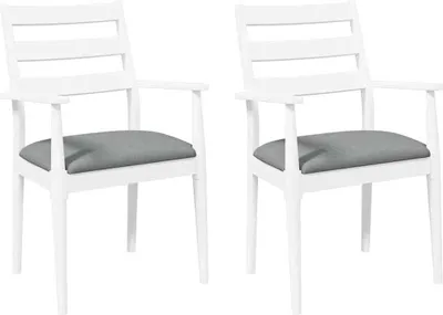 Immagine prodotto di vidaXL Sedie da pranzo con cuscino 2 pz. Legno massiccio bianco in legno di gomma