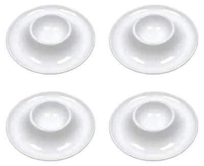 4er-Set Eierbecher aus Kunststoff, weiß, spülmaschinengeeignet