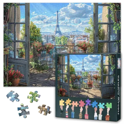 Productafbeelding van 1000 stukjes puzzel Parijse stadspanorama met Eiffeltoren