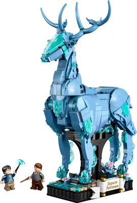 Produktbild von LEGO 76414 Harry Potter Expecto Patronum, 2 in 1 Hirsch und Wolf Figur, 2-in-1 Figuren-Set, Spielzeug zum Sammeln, Bauen und als Dekoration, Geschenk und Zubehör für Teens, Männer und Frauen
