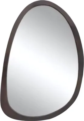 Immagine prodotto di Specchio da parete Luxeus - Organico - 50x70cm - Per soggiorno, camera da letto e bagno - Decorativo - Cornice in legno di noce