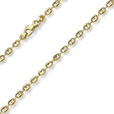 Produktbild von 3,5mm Armband Bohnenkette Schiffsankerkette 585 Gold Gelbgold 19cm Uni