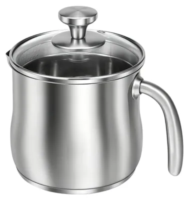 Edelstahl-Melkpot 2 l mit Deckel, Ausgießer, für alle Herdarten