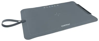 Image de COSTWAY : Assiette chauffante électrique en silicone, plaque de maintien au chaud pliable avec réglage de la température, sécurité enfant et sac de rangement, plaque chauffante pour décongélation