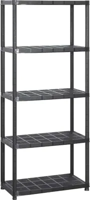 Produktbild von vidaXL Lagerregal mit 5 Böden Schwarz 213x38x170 cm Kunststoff