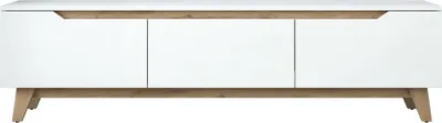 Image de Apatite - Meuble TV, 180x35x49h cm Blanc, une Étagère