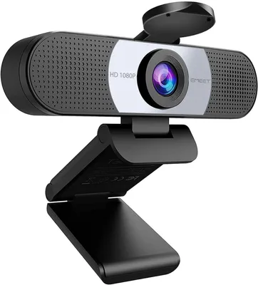 Zdjęcie produktu dla Kamera internetowa Full HD - kamera 1080P z osłoną obiektywu i podwójnym mikrofonem