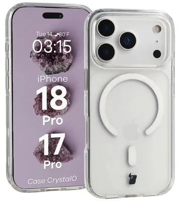 Produktbild von Handyhülle mit Magnetring für iPhone 18 Pro / 17 Pro, Bizon Case CrystalO, Transparent