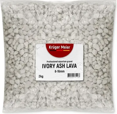 Obrázek produktu pro Kruger Meier Ivory Ash Lava 8-16 mm - Kamínky do akvária 2kg