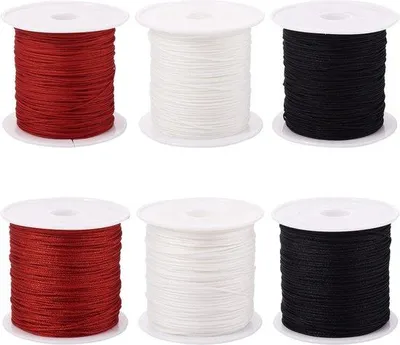 Produktbild von Nylon-Macramé-Armband/Ketten-Set mit 6 Rollen 0,6mm/0,8mm Draht