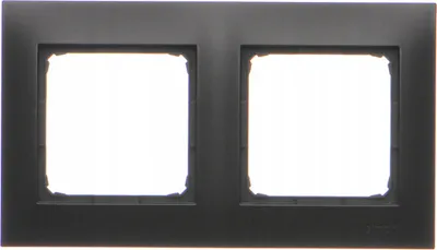 Immagine prodotto di Cornice doppia Premium per presa di corrente nera DR2/49 CONTACT SIMON
