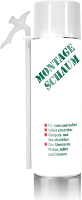 Produktbild von 1K PolyurethanMontageschaum 500 ml, ca. 25 l Schaumausbeute, Baustoffklasse B2
