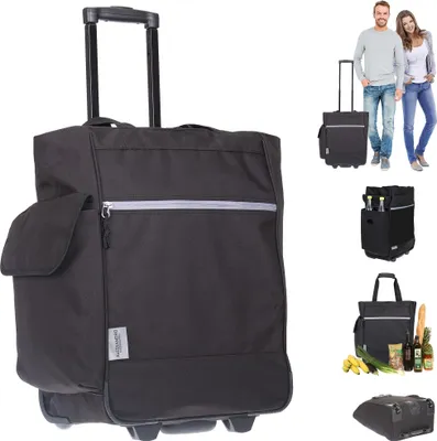 Produktbild von Einkaufstrolley Einkaufsroller Einkaufswagen Trolley Alessandro Pro Shopper mit stabilem Stand Einkaufstrolly Damen Herren Trolly 12895 Black Uni Schwarz