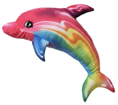 Zdjęcie produktu dla Przytulanka tęczowy delfin - 35 cm miękka przytulanka