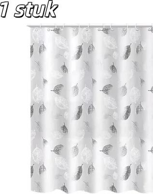 Obrázek produktu pro Sprchový závěs z PEVA, 180 × 200 cm, šedý, s háčky, do koupelny a na toaletu