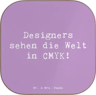 Produktbild von Mr. & Mrs. Panda Tischuntersetzer Spruch CMYK Designer - Lavendeltraum - Geschenk, lustiger, Druckvorstufe, Untersetzer für Gläser, Farbprofile, Beruf, Coaster, Glas