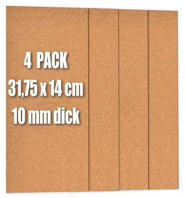 Produktbild von 6 Korkplättchen, selbstklebend, 31,75 x 14 x 1 cm, DIY-Korktafel zur Wanddekoration, für Zuhause, Büro, Klassenzimmer, Küche