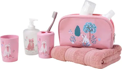 Image de Accessoires de salle de bain 4 pieces Petit chaton