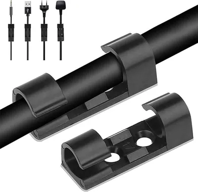 Produktbild von PolkaHome® 60 Stück selbstklebende Kabelhalter, Kabelclips, Kabelklemmen, rückstandsfrei, Kabelmanagement, Kabelorganizer für