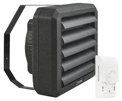 Image de Aérotherme Reventon HC15-3S 23kW + régulateur de vitesse avec thermostat + console Chauffe-atelier, aérotherme, chauffage de halls, moteur AC