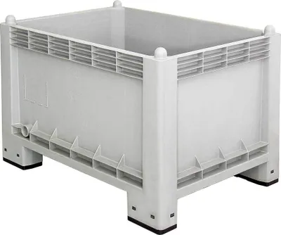 Produktbild von Industriebox mit 4 Füßen, lebensmittelecht, Inhalt 300 Liter Wände u. Boden geschlossen, LxBxH 1000 x 700 x 650 mm