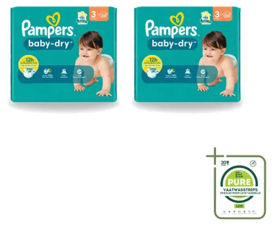 Immagine prodotto di 2 pannolini Pampers Baby-Dry taglia 3 (6-10 kg) - confezione grande - 2 pezzi