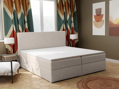 Produktbild von FEDVE Boxspringbett Schlafzimmerbett KOLORADO mit 2 Bettkästen, Doppelbett mit Bonell-Matratze und Topper 160x200