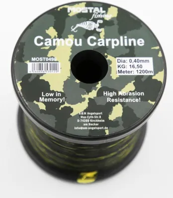 Produktbild von Mostal Camou Carpline Länge 1200m ø 0,40mm Großspule Monofile Angelschnur Karpfenschnur